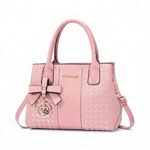 Pink Handbag with Bow Accent